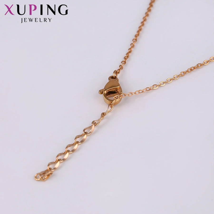 Ожерелье Xuping модное с узором в виде крестиков из розового золота покрытием