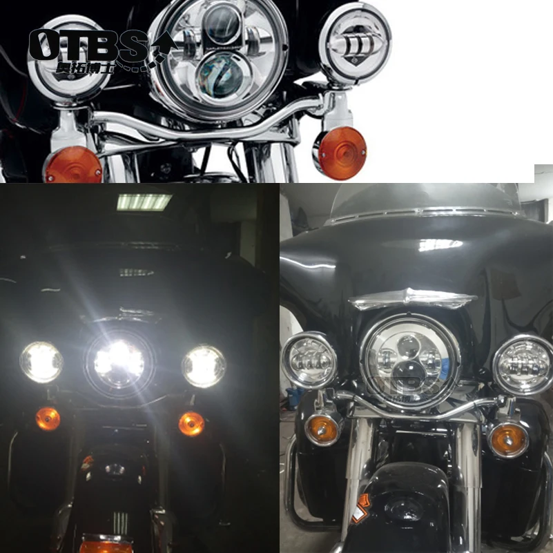 OTBS 7" LED Headlight + 4.5" Fog Light + Adapter Ring + Wire Adapter for Harley Road King Ultra Classic Electra Street Glide
OTBS 7" LED Headlight + 4.5" Fog Light + Adapter Ring + Wire Adapter for Harley Road King Ultra Classic Electra Street Glide