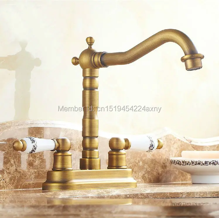Free Shipping Two Handles Bathroom Basin Antique Finish Dual Hole 360 swivel faucet hot and cold basin sink mixer crane tap GI92
Free Shipping Two Handles Bathroom Basin Antique Finish Dual Hole 360 swivel faucet hot and cold basin sink mixer crane tap GI92