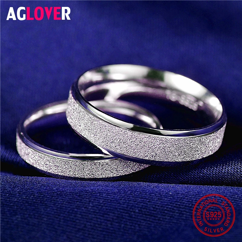 AGLOVER 925 Sterling Silver Rings For Women Fashion Simple Couple Matte Rings Charming Female Lovers Luxury Wedding Jewelry
AGLOVER 925 Sterling Silver Rings For Women Fashion Simple Couple Matte Rings Charming Female Lovers Luxury Wedding Jewelry