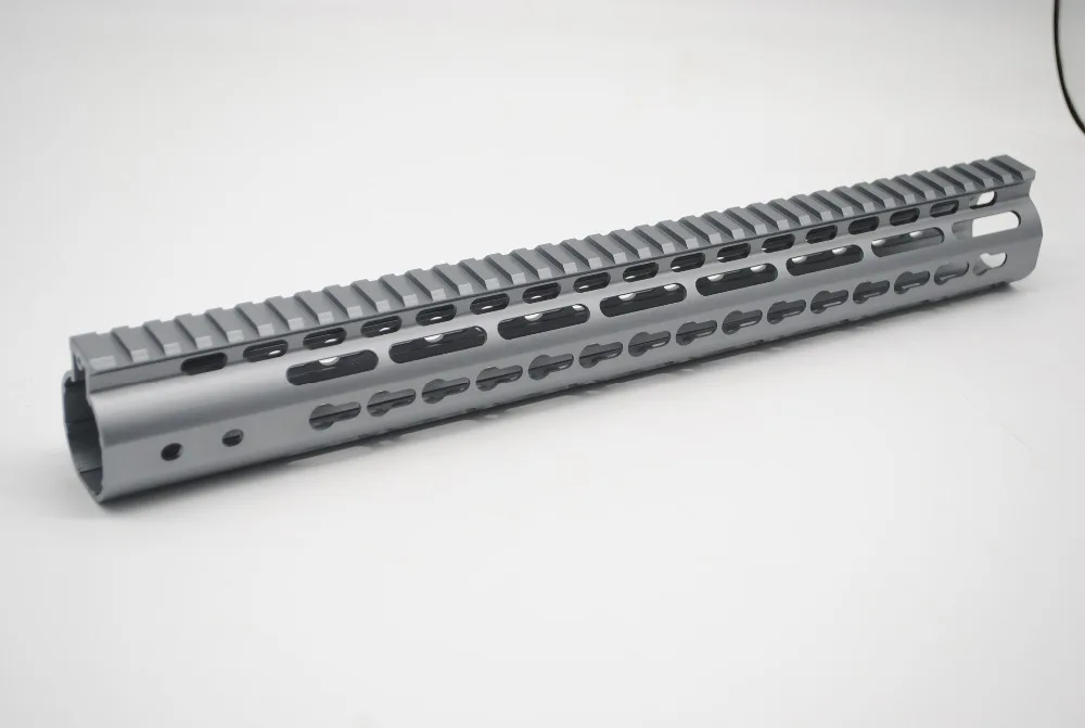 TriRock 15 inch Length Gray Keymod Handguard Rail Free Floating Rail Mount System Ultralight Aluminum/ Steel Barrel Nut
TriRock 15 inch Length Gray Keymod Handguard Rail Free Floating Rail Mount System Ultralight Aluminum/ Steel Barrel Nut