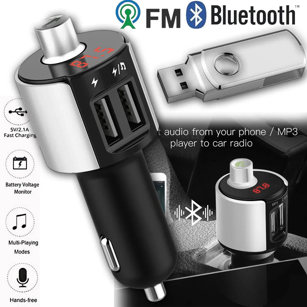 Фото Автомобильный Bluetooth FM передатчик беспроводной комплект громкой - купить