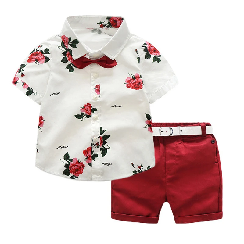 Children Kids Boy Short Sleeve Floral Printing Shirt Shorts Set with Belt for Summer M09
Children Kids Boy Short Sleeve Floral Printing Shirt Shorts Set with Belt for Summer M09