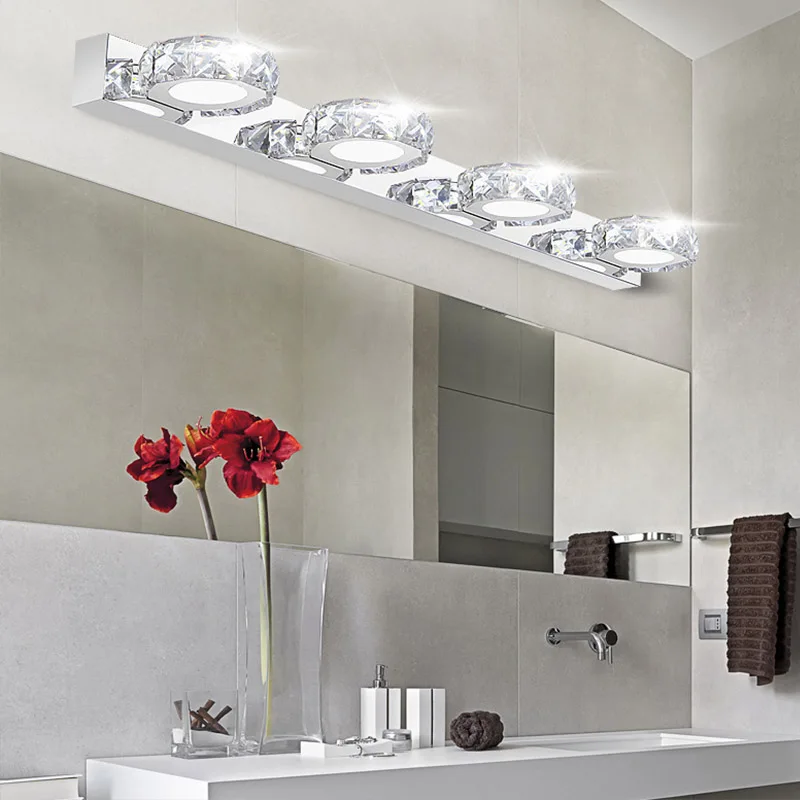 Modern K9 Crystal LED Bathroom Make-up Mirror Light Cool White Wall Sconces Lamp 90-260v stainless steel cabinet vanity lighting
Modern K9 Crystal LED Bathroom Make-up Mirror Light Cool White Wall Sconces Lamp 90-260v stainless steel cabinet vanity lighting