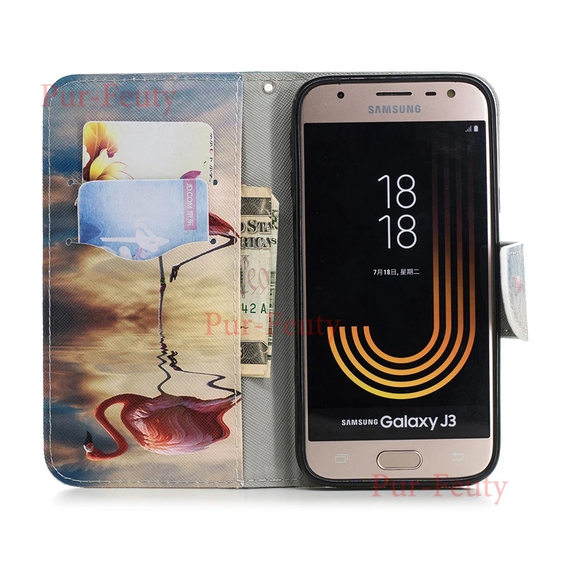 Чехол-книжка с бумажником для Samsung Galaxy J3 J 3 2017 J330F/DS 330 J330 J330Fn SM-J330Fn/DS кожаный чехол