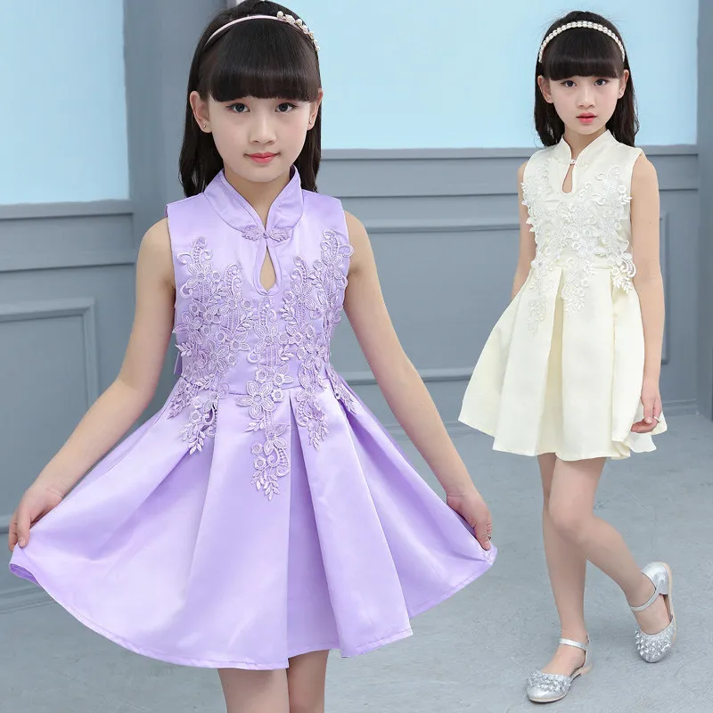 Floral Embroidered Appliques Qipao Dress For Girl New Summer Dresses Kid Chinese Style Chi Pao Girls Cheongsam Sleeveless Qi-Pao
Floral Embroidered Appliques Qipao Dress For Girl New Summer Dresses Kid Chinese Style Chi Pao Girls Cheongsam Sleeveless Qi-Pao