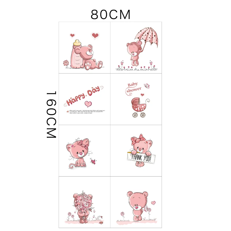 3D pink wall sticker bear for kids rooms removable DIY cute animal nursery wall decal adhesive living room wall picture
3D pink wall sticker bear for kids rooms removable DIY cute animal nursery wall decal adhesive living room wall picture