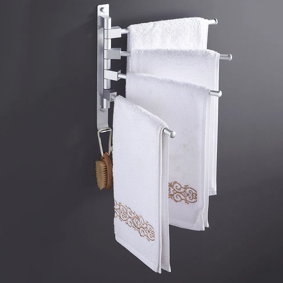 Wall Mounted Bathroom Towel Holder Bar Space Aluminum Rotatable Towel Rack Swivel Storage Hanger Rack Bathroom Space Saving
Wall Mounted Bathroom Towel Holder Bar Space Aluminum Rotatable Towel Rack Swivel Storage Hanger Rack Bathroom Space Saving