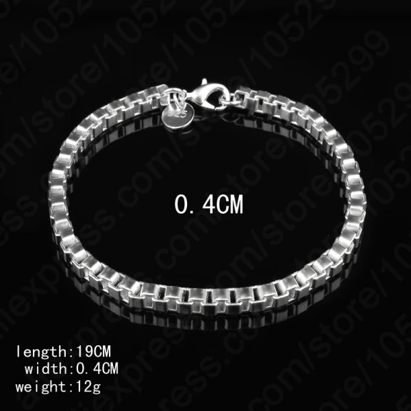 Top Quality Genuine 925 Sterling Silver Box Chains Bracelet With Lobster Clasps 19CM One Pcs.
Top Quality Genuine 925 Sterling Silver Box Chains Bracelet With Lobster Clasps 19CM One Pcs.