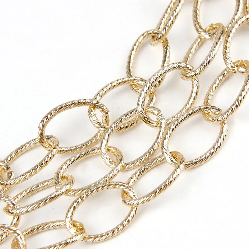 Big Aluminum Gold O Shape Textured Cable Curb Chains Bulk Fit Bracelets Open Link Chain DIY Jewelry Making 1.3x2.2x12x15.2mm
Big Aluminum Gold O Shape Textured Cable Curb Chains Bulk Fit Bracelets Open Link Chain DIY Jewelry Making 1.3x2.2x12x15.2mm