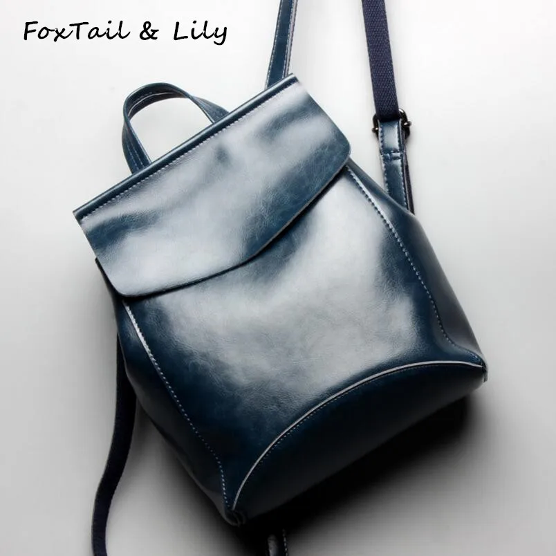FoxTail & Lily Oil Wax Cowhide Genuine Leather Backpack Women Stylish Travel Backpacks Large Capacity Ladies Simple Shoulder Bag
FoxTail & Lily Oil Wax Cowhide Genuine Leather Backpack Women Stylish Travel Backpacks Large Capacity Ladies Simple Shoulder Bag