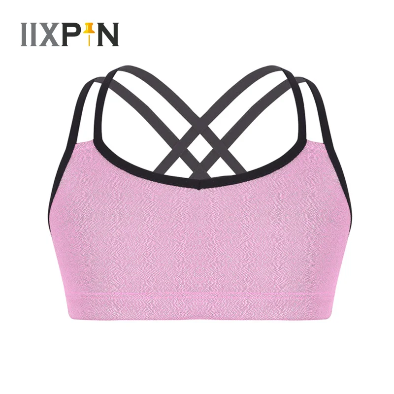 IIXPIN Girls Gymnastics Crop Top Leotards Glittery Metallic Double Shoulder Straps Crop Top for Ballet Dance Stage Performance
IIXPIN Girls Gymnastics Crop Top Leotards Glittery Metallic Double Shoulder Straps Crop Top for Ballet Dance Stage Performance