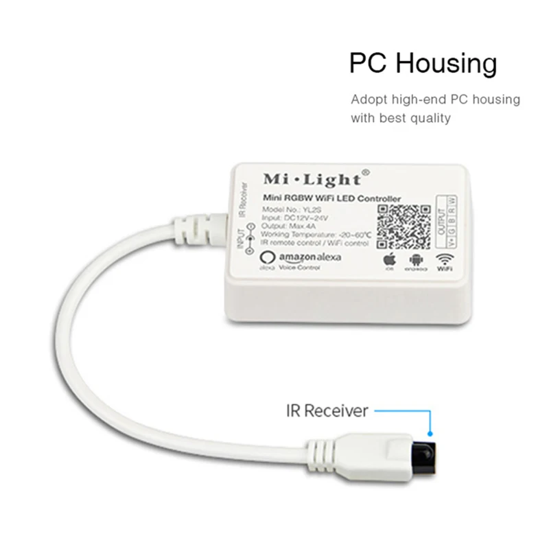 mi light YL2S mini RGBW WIFI LED Controller Amazon Alexa Smart phone APP IR Remote Control For LED Strip
mi light YL2S mini RGBW WIFI LED Controller Amazon Alexa Smart phone APP IR Remote Control For LED Strip