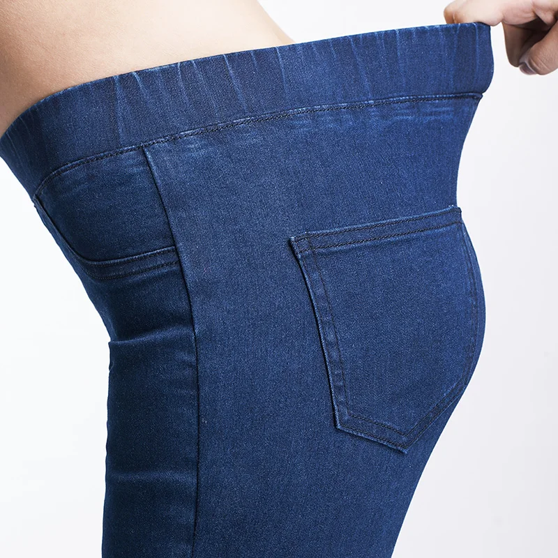 Женские узкие укороченные джинсы LEIJIJEANS синие скинни до щиколотки со средней