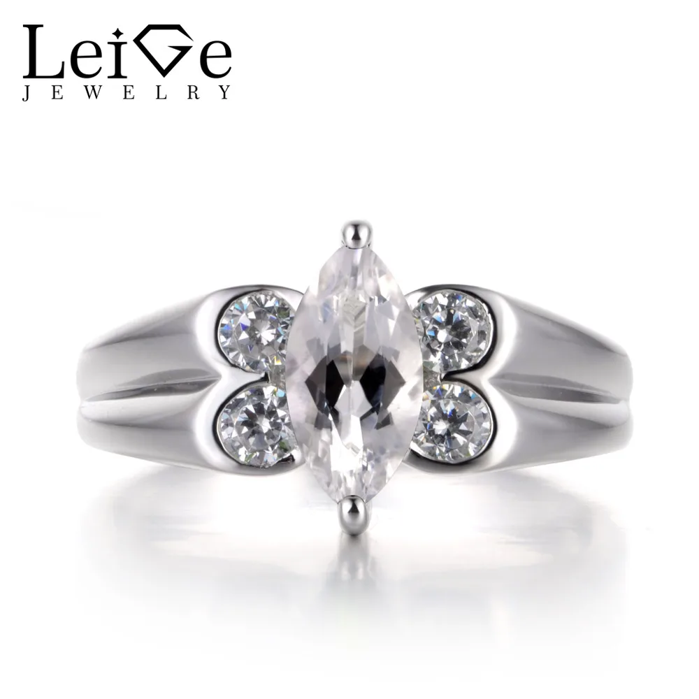 LeiGe Jewelry Natural White Topaz Rings Marquise Cut Gems Ring November Birthstone Solid 925 Sterling Silver Trendy Gift for Her
LeiGe Jewelry Natural White Topaz Rings Marquise Cut Gems Ring November Birthstone Solid 925 Sterling Silver Trendy Gift for Her
