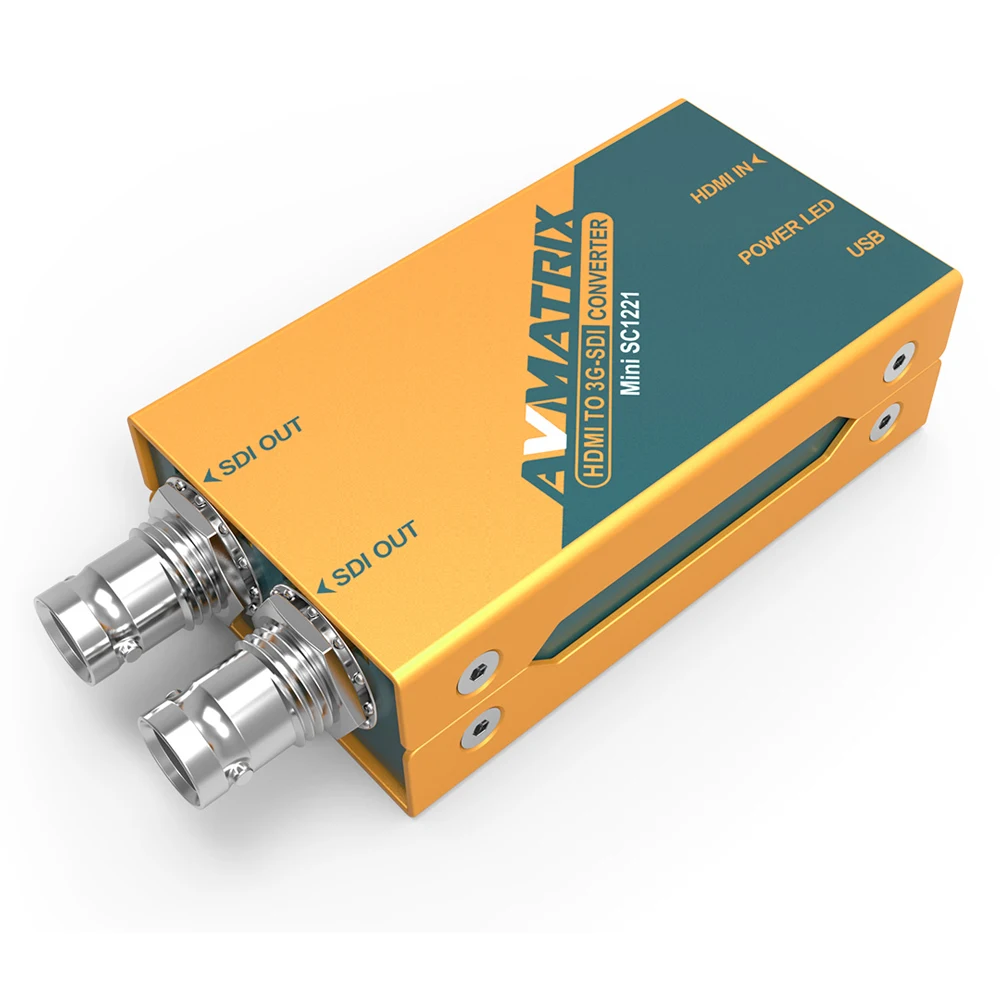 AVMATRIX Mini SC1221 HDMI to SDI Converter Pocket-Size Broadcast Converter HDMI Input Signal to Dual SDI Signal
AVMATRIX Mini SC1221 HDMI to SDI Converter Pocket-Size Broadcast Converter HDMI Input Signal to Dual SDI Signal
