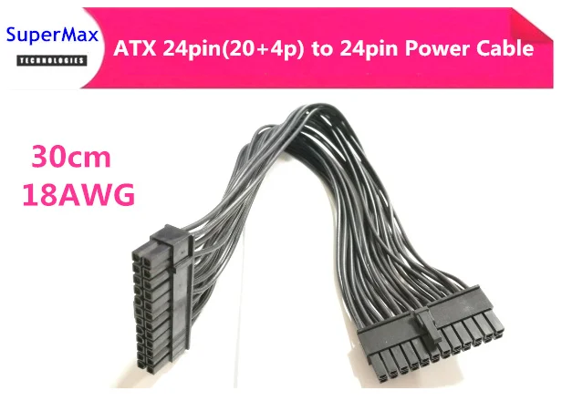 2 шт. ~ 10 шт. ATX 24pin штекер к 24pin(20 + 4p) штекер 24pin ATX PSU Удлинительный кабель 30 см 18AWG
2 шт. ~ 10 шт. ATX 24pin штекер к 24pin(20 + 4p) штекер 24pin ATX PSU Удлинительный кабель 30 см 18AWG