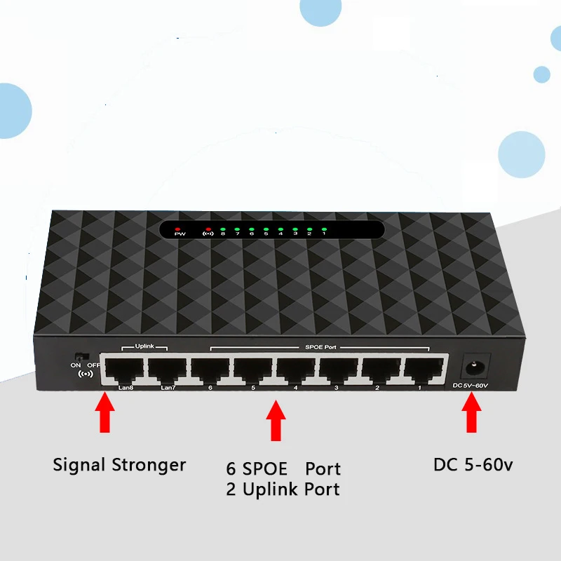 Мощный сигнал, 8 портов, 10/100 м, сетевой коммутатор SPOE Ethernet, два переключателя Uplink POE для IP-камер или беспроводных точек доступа, подходит для систем видеонаблюдения
Мощный сигнал, 8 портов, 10/100 м, сетевой коммутатор SPOE Ethernet, два переключателя Uplink POE для IP-камер или беспроводных точек доступа, подходит для систем видеонаблюдения