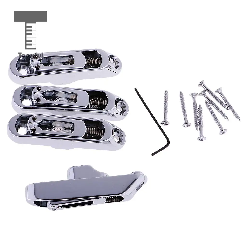 Tooyful A Set of Adjustable Bass Bridge Saddle Individual String w/ Screw Wrench Chrome for 4-string Electric Bass
Tooyful A Set of Adjustable Bass Bridge Saddle Individual String w/ Screw Wrench Chrome for 4-string Electric Bass
