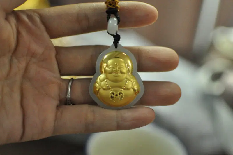 Certified 100% Natural Hetian Jade 24k 999 Gold Smile Buddha Pendant Necklace Wholesale
Certified 100% Natural Hetian Jade 24k 999 Gold Smile Buddha Pendant Necklace Wholesale