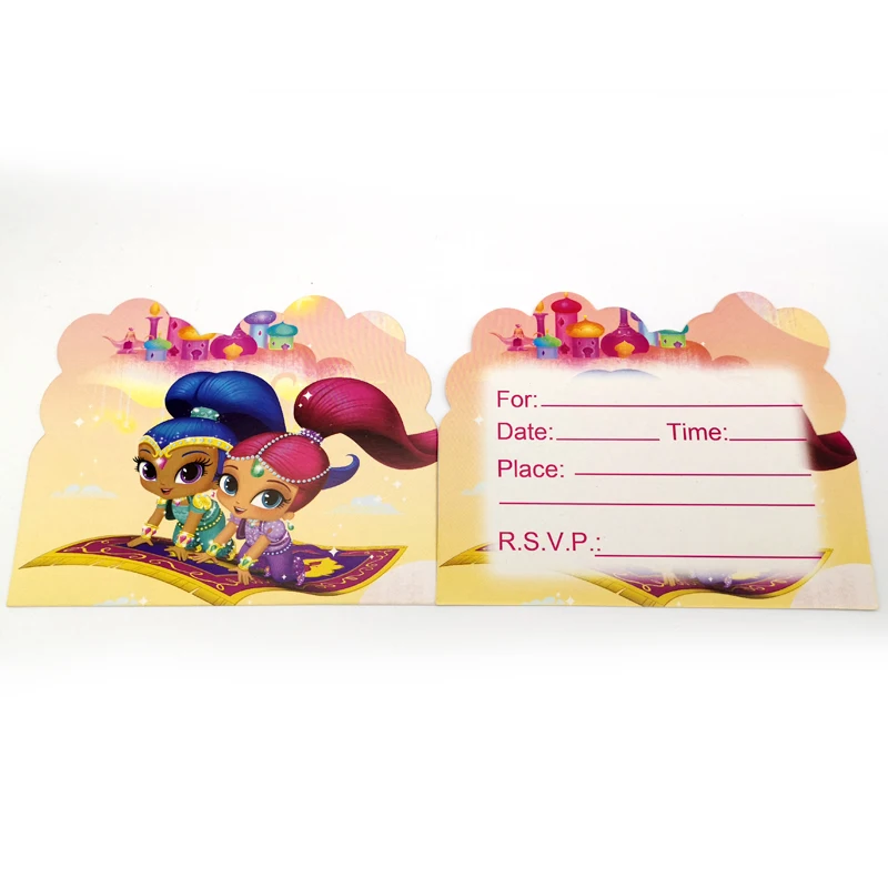 10pcs/lot Happy Birthday Party Decoration Shimmer and Shine Theme Kids Girls Favors Baby Shower Paperboard Invitation Cards
10pcs/lot Happy Birthday Party Decoration Shimmer and Shine Theme Kids Girls Favors Baby Shower Paperboard Invitation Cards