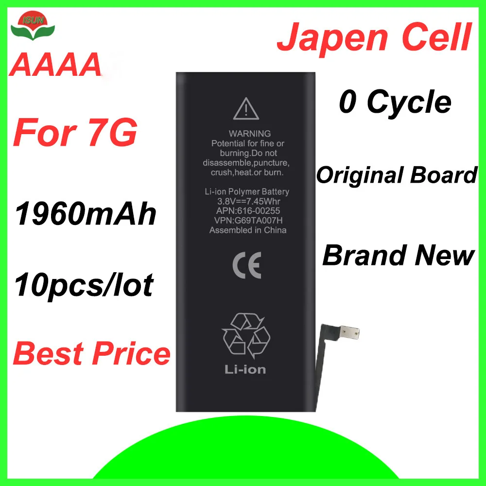 Замена батарейки ISUN 10 шт./лот AAAA для iPhone 7 - 7g 1960 мАч, Замена батарейки
Замена батарейки ISUN 10 шт./лот AAAA для iPhone 7 - 7g 1960 мАч, Замена батарейки