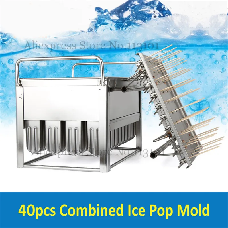 Commercial Ice Cream Mold Stainless Steel Ice Pop Molds 40pcs/Batch with Stick Holder Ice-lolly Maker
Commercial Ice Cream Mold Stainless Steel Ice Pop Molds 40pcs/Batch with Stick Holder Ice-lolly Maker