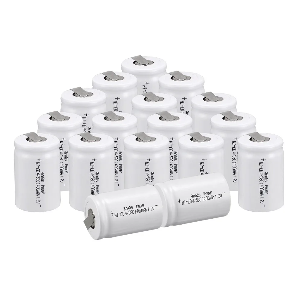 Anmas power! 17 PCS Ni-Cd 4/5 SubC Sub C battery Rechargeable Battery 1.2V 1400mAh with Tab 3.3cm x 2.2cm-Tab white color
Anmas power! 17 PCS Ni-Cd 4/5 SubC Sub C battery Rechargeable Battery 1.2V 1400mAh with Tab 3.3cm x 2.2cm-Tab white color