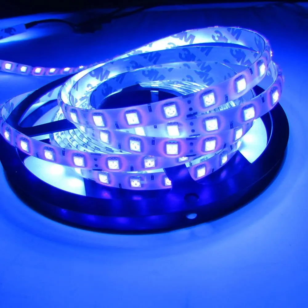 Светодиодный BLB 5050 УФ Фиолетовый 395nm-405nm 5 м 300 SMD гибкий светильник 12В DC 16.4ft | Лампы и