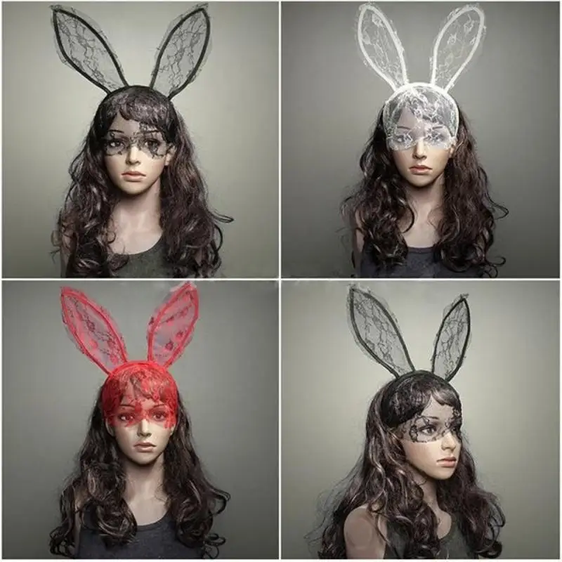 Fashion Women Girl Hairbands Lace Rabbit Bunny Ears Veil Black Whilte RedEye Halloween Party Headwear Hair Accessories
Fashion Women Girl Hairbands Lace Rabbit Bunny Ears Veil Black Whilte RedEye Halloween Party Headwear Hair Accessories