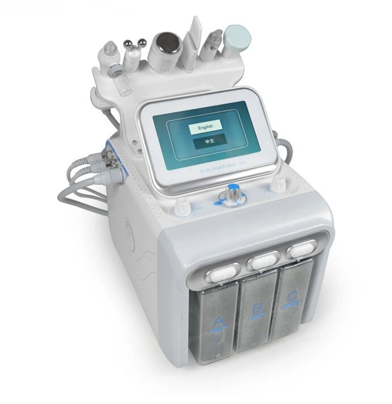 

6in1 H2-O2 Hydra Dermabrasion RF Bio-lifting Spa Facial Hydro Facial Machine /water Dermabrasion Cold Hammer Oxygen Spray