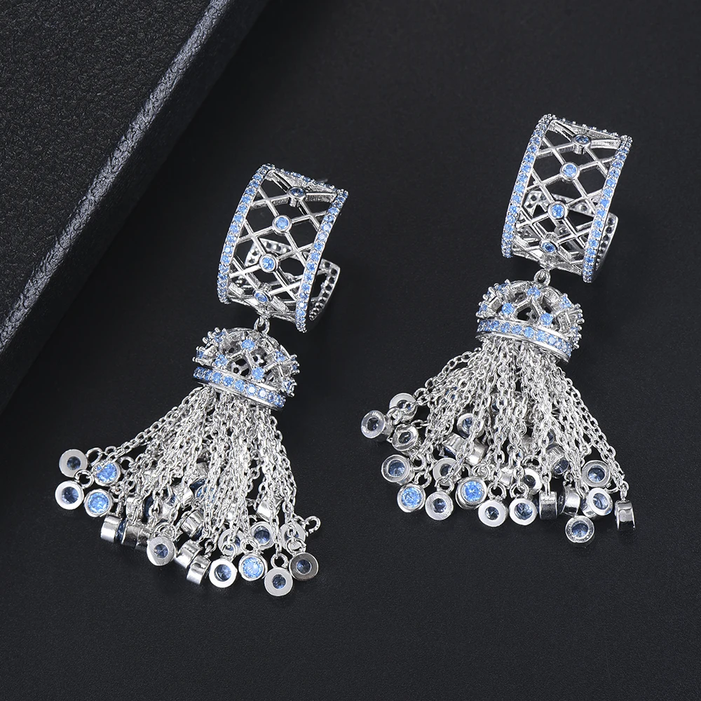 12*52mm Fashion Nigerian Bridal Wedding Long Tassel Earrings Fashion Jewelry Statement Cubic Zirconia Dangle Earrings For Women
12*52mm Fashion Nigerian Bridal Wedding Long Tassel Earrings Fashion Jewelry Statement Cubic Zirconia Dangle Earrings For Women