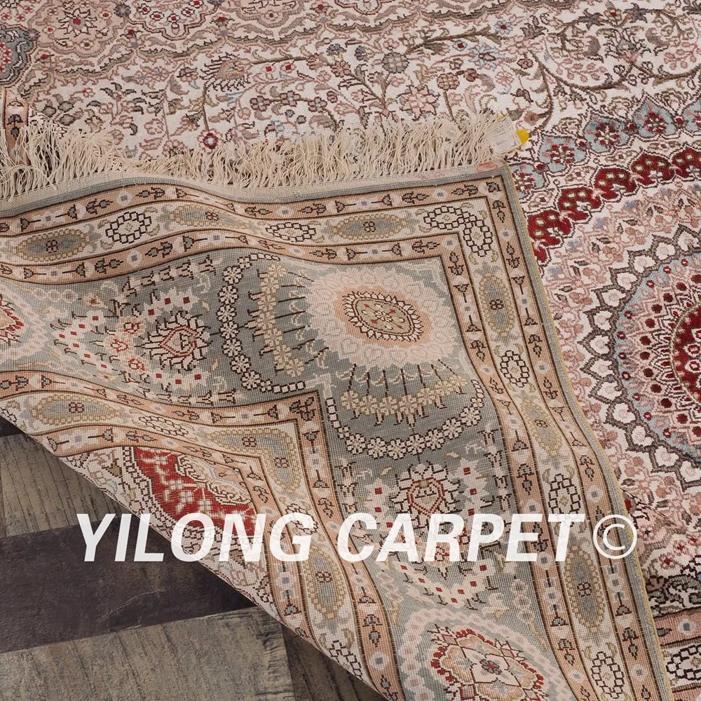 Yilong 6'x9' Traditional Floral Persian Carpets Handwoven Medallion Silk Rug (LH154A6x9)
Yilong 6'x9' Traditional Floral Persian Carpets Handwoven Medallion Silk Rug (LH154A6x9)
