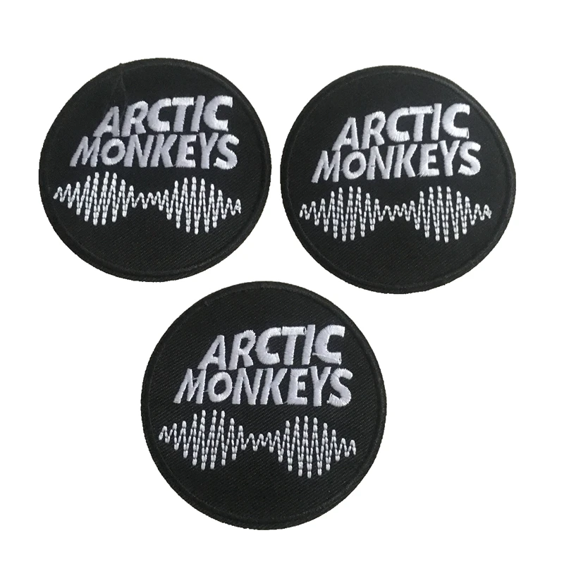 Круглый ARCTIC MONKEYS Вышитые заплаты для одежды с вышитой надписью и аппликацией