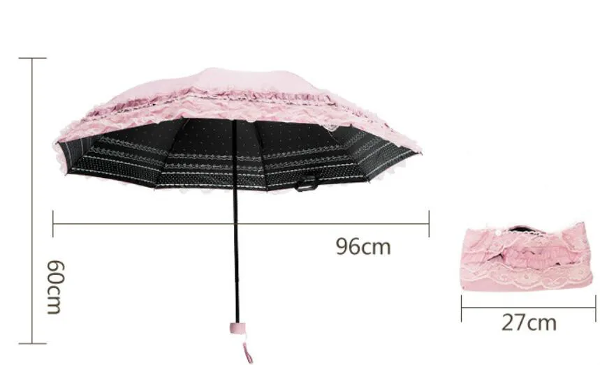 Folding umbrella Windproof Girl's Sunny and Rainy Umbrella for Women Anti-UV Dome Sunshade Quality luxury Princess Style
Folding umbrella Windproof Girl's Sunny and Rainy Umbrella for Women Anti-UV Dome Sunshade Quality luxury Princess Style