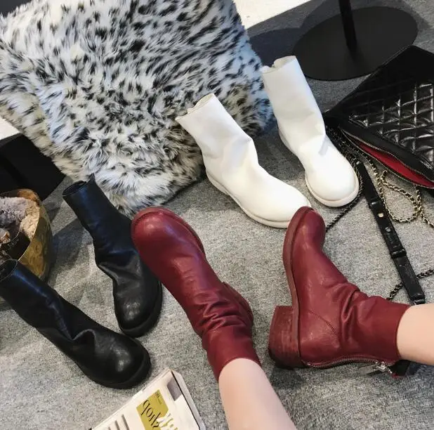 Spring New Cheap High Quality Hot Woman Sold White/Black/Red Wine Zipper Back Round Toe Pu Flat Martin Ankle Short Boots Lady
Spring New Cheap High Quality Hot Woman Sold White/Black/Red Wine Zipper Back Round Toe Pu Flat Martin Ankle Short Boots Lady