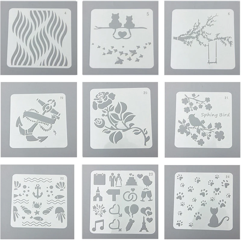 24pcs Different DIY Layering Painting Template Stencils for Painting Scrapbooking/photo Album Embossing Paper Cards Crafts
24pcs Different DIY Layering Painting Template Stencils for Painting Scrapbooking/photo Album Embossing Paper Cards Crafts