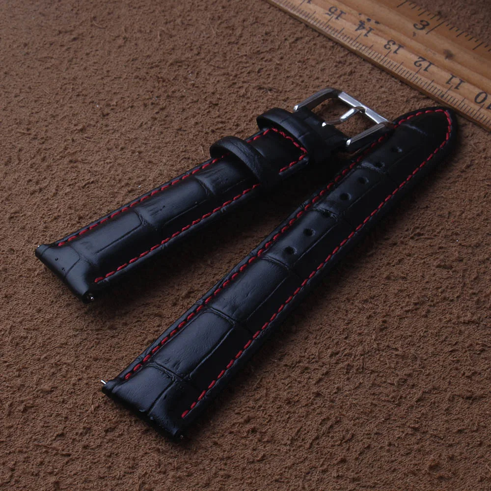 Pin buckle Watchbands black with red stitch fashion Watch accessories replacement watch straps 20mm 22mm Release Spring Bars new
Pin buckle Watchbands black with red stitch fashion Watch accessories replacement watch straps 20mm 22mm Release Spring Bars new