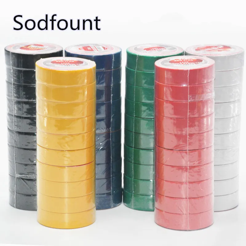 10pcs/lot 7Color 9M Waterproof tape PVC lead-free electrical tape Electric tape insulation tape 1.7CM*9M*8.5MM
10pcs/lot 7Color 9M Waterproof tape PVC lead-free electrical tape Electric tape insulation tape 1.7CM*9M*8.5MM