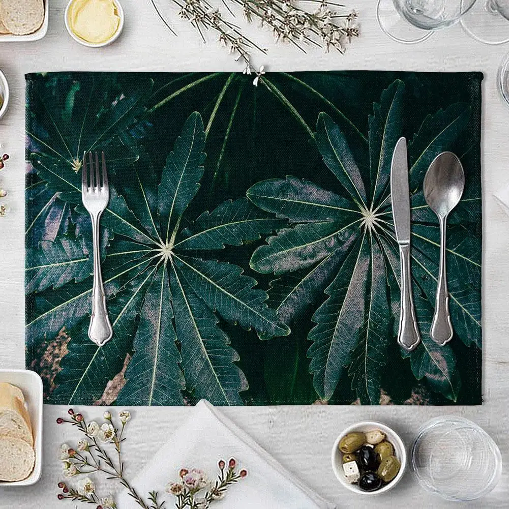 Green Leaves Pattern Dinning Table Mat 42x32cm Placemat Kitchen Table Mats For Dining Western Pad
Green Leaves Pattern Dinning Table Mat 42x32cm Placemat Kitchen Table Mats For Dining Western Pad