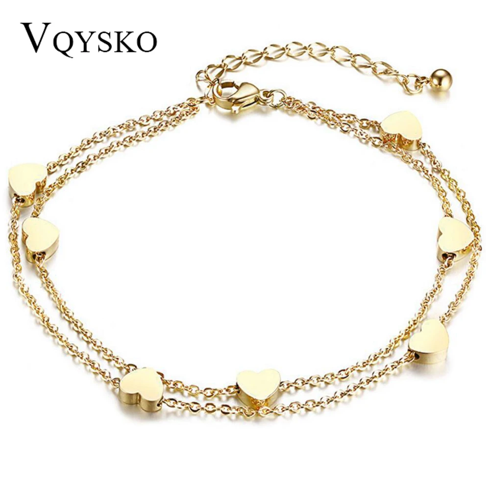 Fashion Heart Double Layer Bracelet For Women Adjustable Temperament Stainless Steel Chain Bracelets Pulseras Jewelry Wholesale
Fashion Heart Double Layer Bracelet For Women Adjustable Temperament Stainless Steel Chain Bracelets Pulseras Jewelry Wholesale
