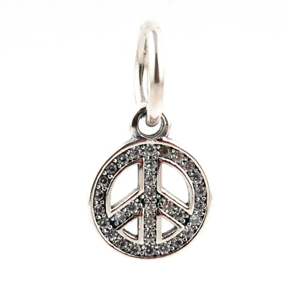 Authentic 925 Sterling Silver Charm Peace Sign Crystal Pendant Beads For Original Pandora Charm Bracelets & Bangles Jewelry
Authentic 925 Sterling Silver Charm Peace Sign Crystal Pendant Beads For Original Pandora Charm Bracelets & Bangles Jewelry