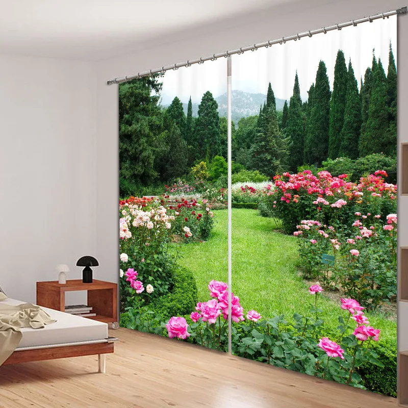 Blackout Fabric Beautiful garden 3D Window Curtains Drapes For Living room Bed room Hotel Decorative Home Wall Tapestry
Blackout Fabric Beautiful garden 3D Window Curtains Drapes For Living room Bed room Hotel Decorative Home Wall Tapestry