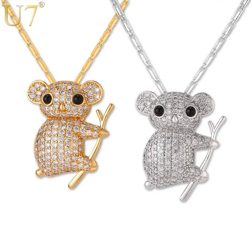 U7 Crystal Koala Pendants & Necklaces Silver/Gold Color AAA Cubic Zirconia Jewelry 2017 Cute Animal For Women Birthday Gift P581
U7 Crystal Koala Pendants & Necklaces Silver/Gold Color AAA Cubic Zirconia Jewelry 2017 Cute Animal For Women Birthday Gift P581