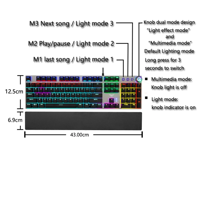 Gaming Mechanical Keyboard Blue/Black switch104key RU/US Wired Keyboard Anti-ghosting Mix Backlit LED USB For Gamer PC Laptop
Gaming Mechanical Keyboard Blue/Black switch104key RU/US Wired Keyboard Anti-ghosting Mix Backlit LED USB For Gamer PC Laptop