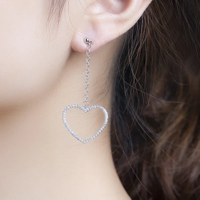 Fashion Heart Dangle Earrings Solid Sterling Silver 925 pave diamond Earrings for women Girl gift Fine Jewelry Wholesale
Fashion Heart Dangle Earrings Solid Sterling Silver 925 pave diamond Earrings for women Girl gift Fine Jewelry Wholesale
