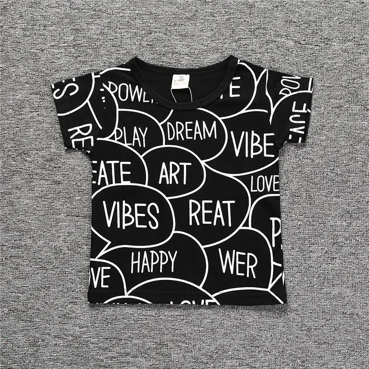 baby girl clothes summer new black print letters cotton t shirt children's clothing short sleeve T-shirt for boys and girls
baby girl clothes summer new black print letters cotton t shirt children's clothing short sleeve T-shirt for boys and girls
