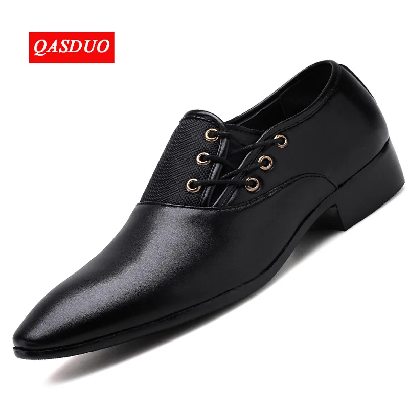 QASDUO/мужские свадебные модельные туфли черные коричневые оксфорды официальная
