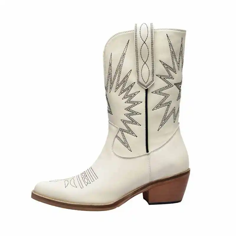 krazing pot popular genuine leather rainboots high heels prints embroidery decoration European fashion design mid-calf boots l18
krazing pot popular genuine leather rainboots high heels prints embroidery decoration European fashion design mid-calf boots l18