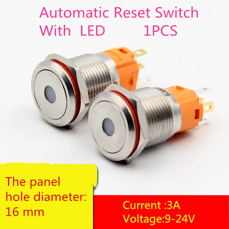 1PCS/LOT YT1015 16 mm Metal Push Button Switch Automatic Reset Switch With The LED 9-24V Free Shipping
1PCS/LOT YT1015 16 mm Metal Push Button Switch Automatic Reset Switch With The LED 9-24V Free Shipping